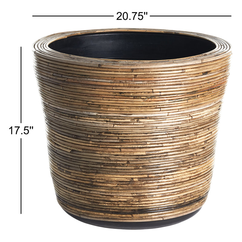 Wrapped Dry Basket Planter 17.75", 20.75"H x 20.75"W x 17.5"D
