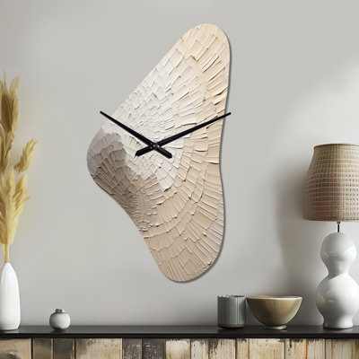 Rolinda - Boomerang Shape Beige Wall Clock - Unique Shape