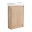 Meuble-lavabo autoportant de 23 po avec lavabo et portes à fermeture douce-121099755