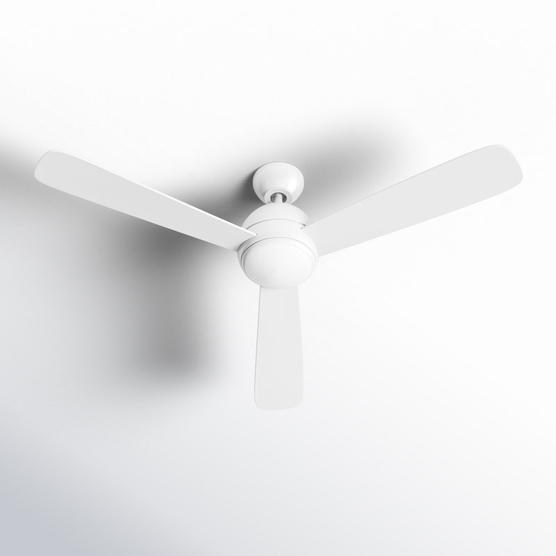 Erina 52'' 3 Blade Ceiling Fan with LED Light Kit, Matte White, Matte White