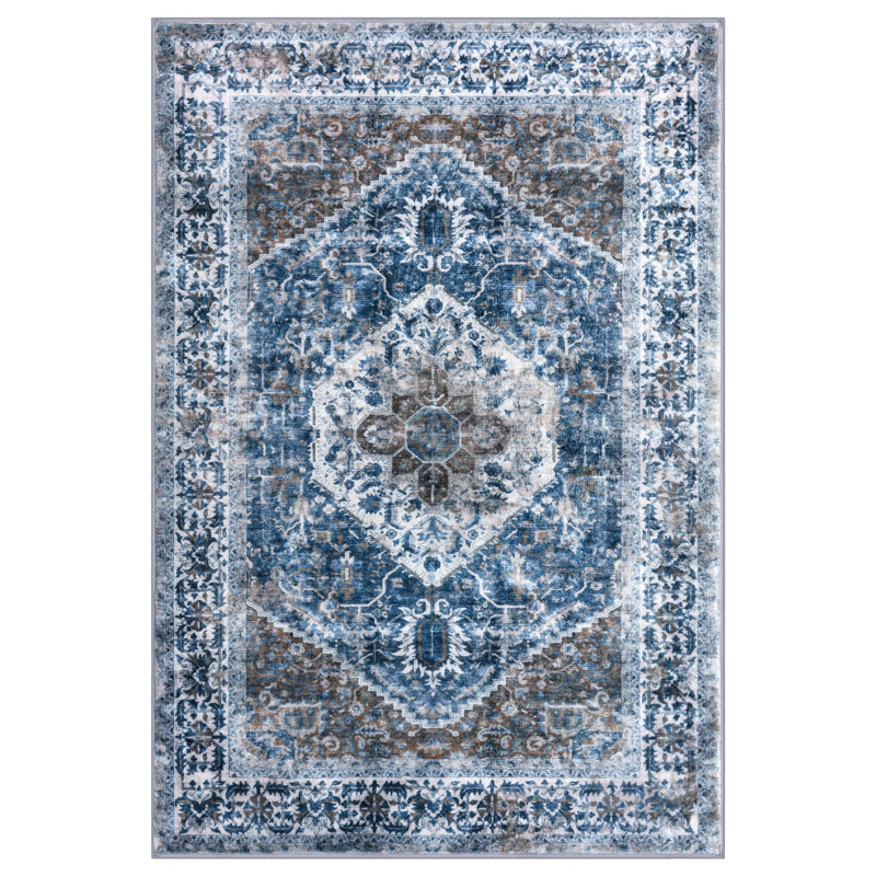 Jodhveer Area Rug Washable Rug Non-Slip Backing Indoor Rugs for Bedroom Living room Dining Room, Rectangle 9' x 12'