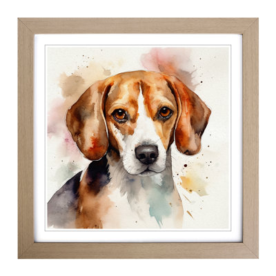Beagle Watercolour No.1 - Framed Print