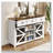 Sliding Barn Door Sideboard With 3 Drawers, Particle Board & Metal Mesh Storage Cabinet With Aluminum Handles & Metal Accents For Living Room, Dining Room-478512804