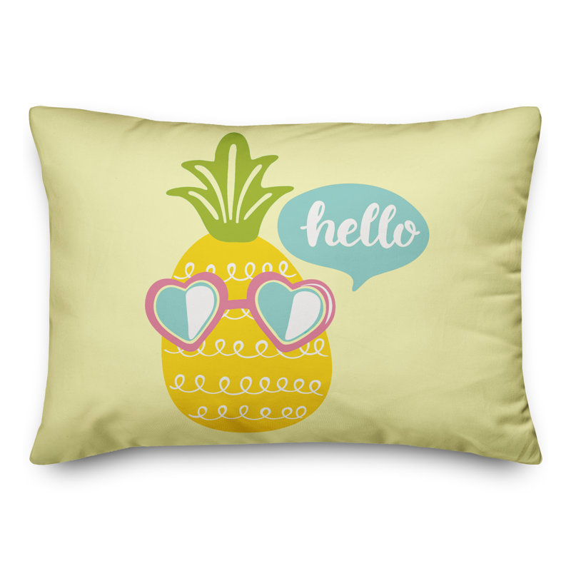  Hello Pineapple Rectangular Pillow Cover & Insert
