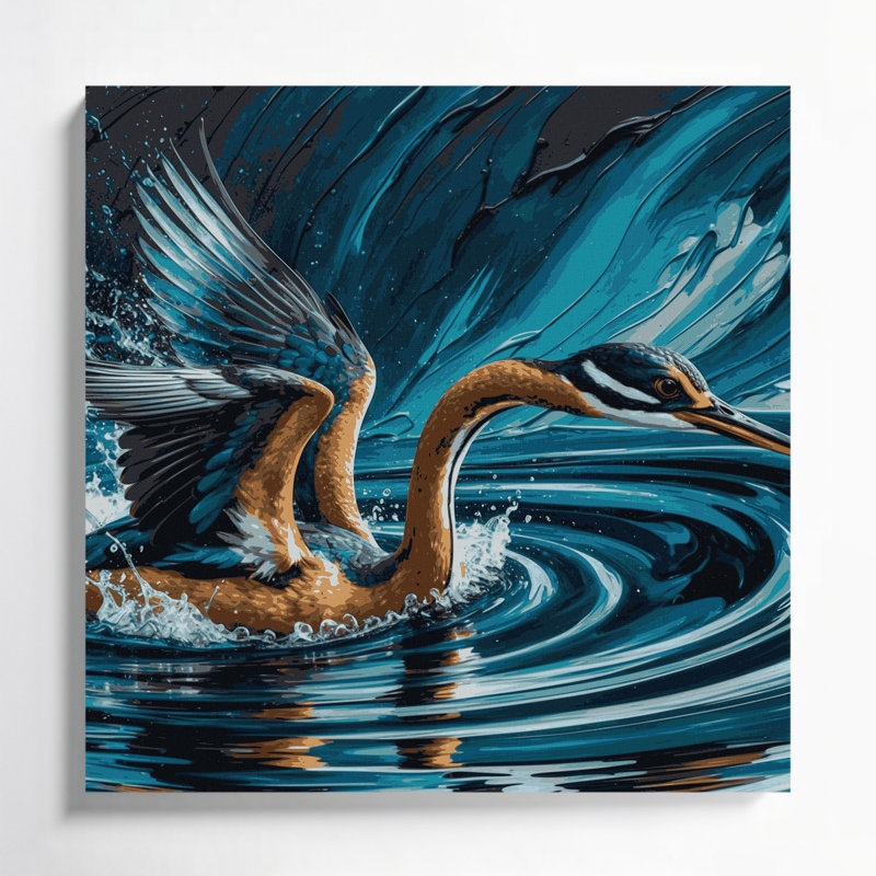 Art mural gris sur toile faune, H 12 po x l 12 po