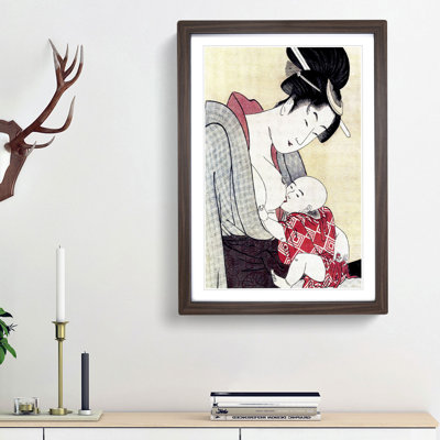 Mother Breastfeeding Her Son by Kitagawa Utamaro - Picture Frame Painting Print