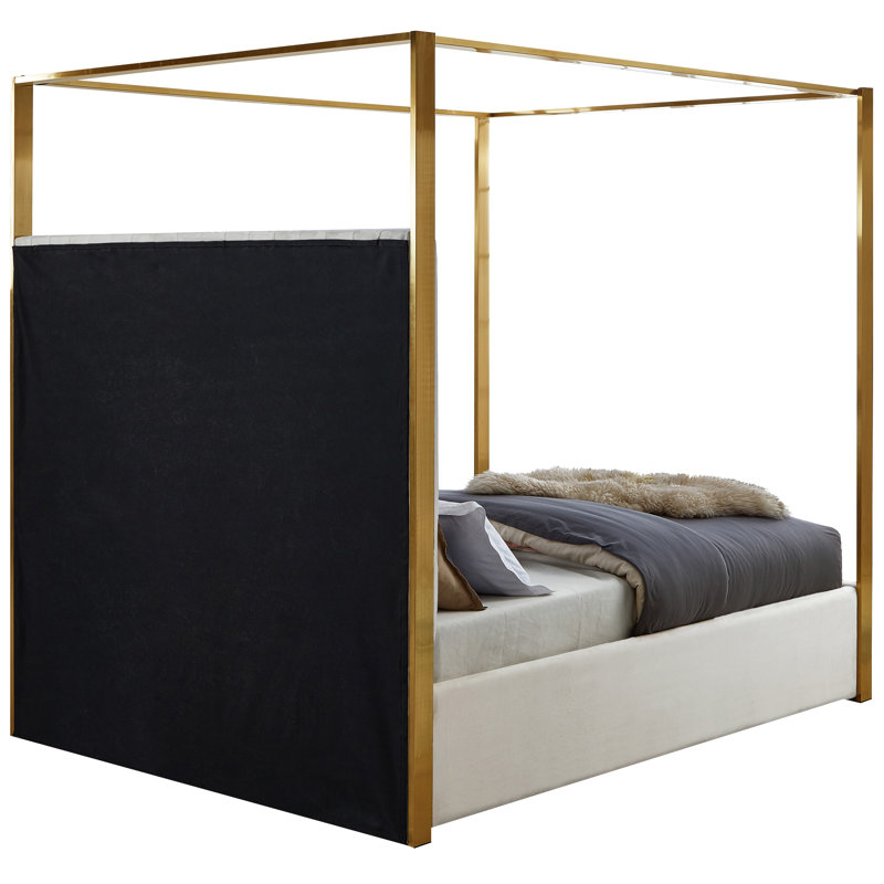 Jones Heersa Velvet Bed, King, Cream Velvet
