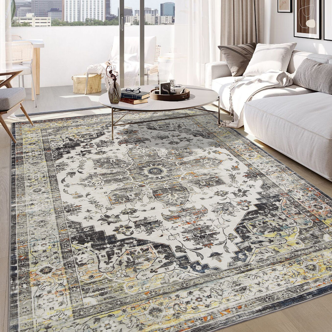 Piaf Washable Oriental Indoor Rug Dakota Fields Rug 
