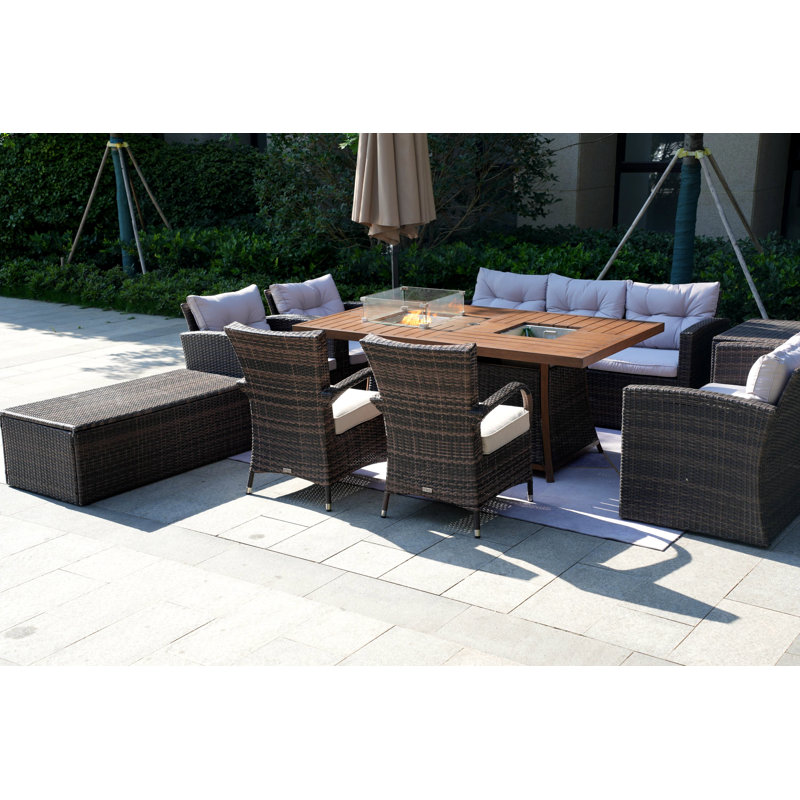 9 - Person Patio Conversation Set with Cushions