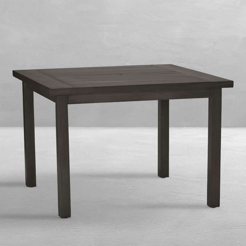 Club Aluminum Outdoor Dining Table, Slate Gray