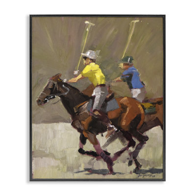 Polo Player Athletes  Framed Giclee Art by Jeri Ireland bh-951