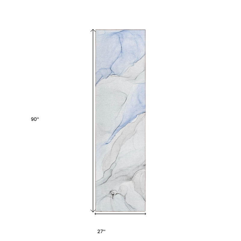 Tapis de couloir d'extérieur 8 po ivoire et gris