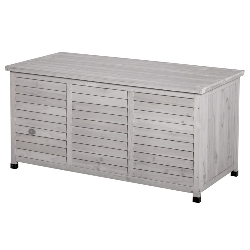 Boîte de rangement en bois pour l'extérieur Outsunny