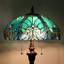 Lampe sur pied Tiffany, abat-jour en verre coloré, double éclairage sur pied de style antique rétro