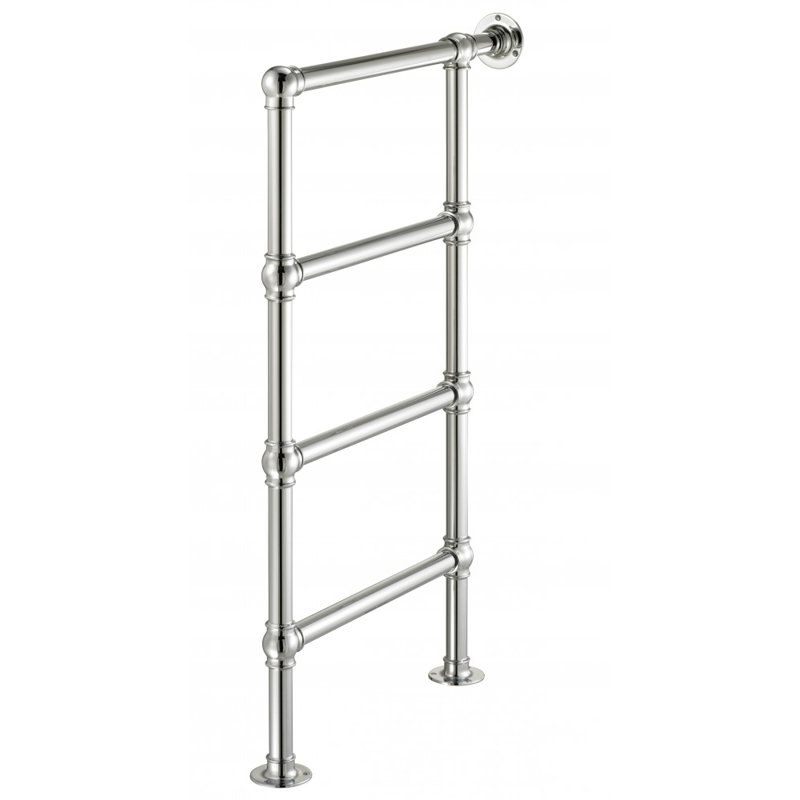 Footman 4 Rail Wall-Mounted Electric Towel Warmer, Polished Chrome