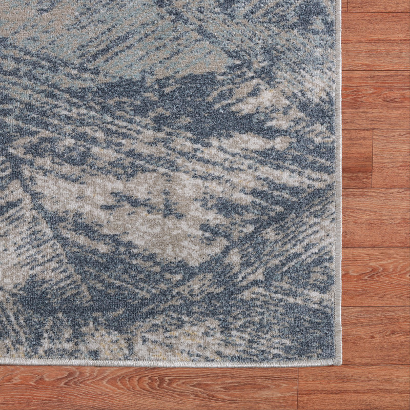 Machine Washable Cooper Blue/Beige Rug, Rectangle 10' x 14'