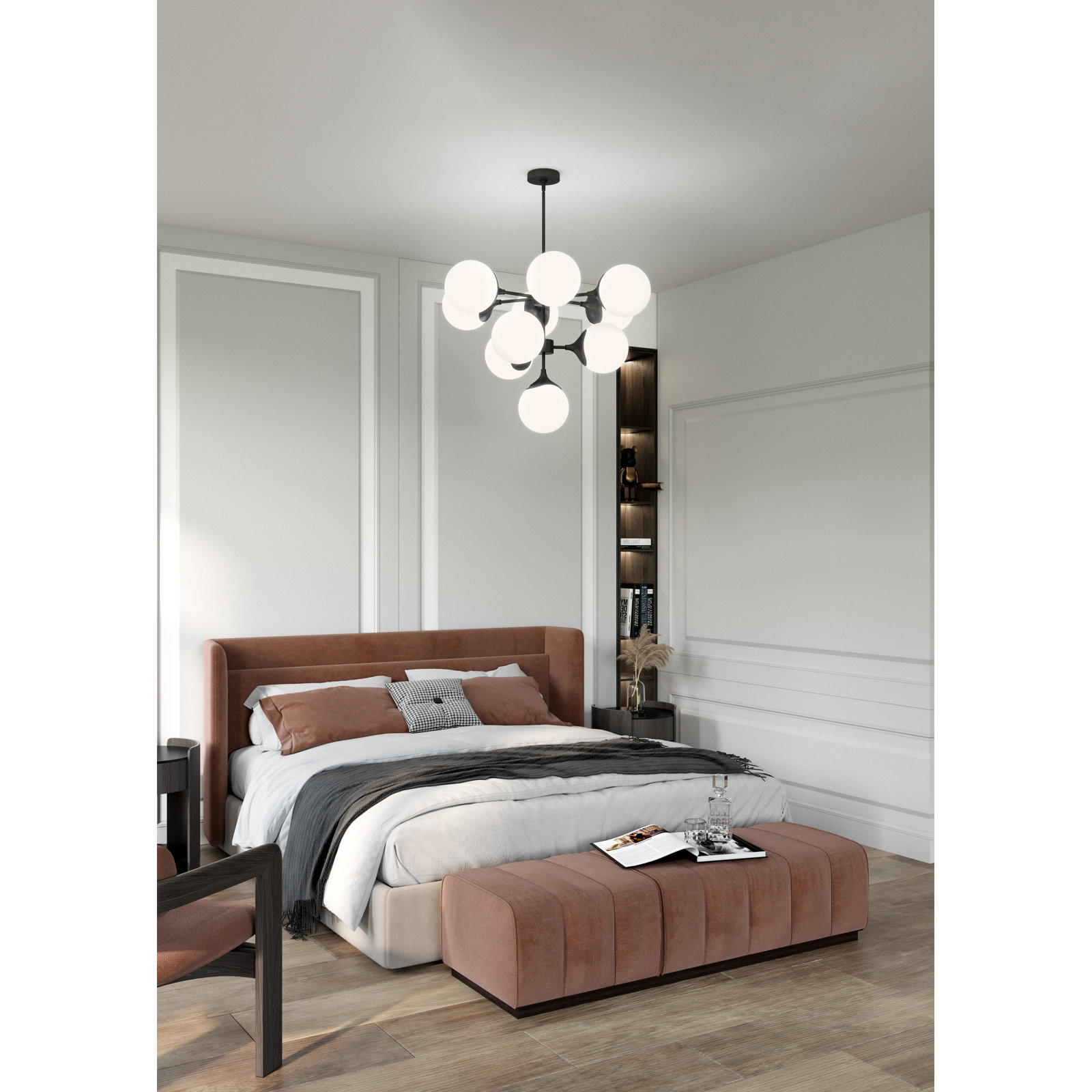 Nedra 10 - Light Chandelier, Matte Black