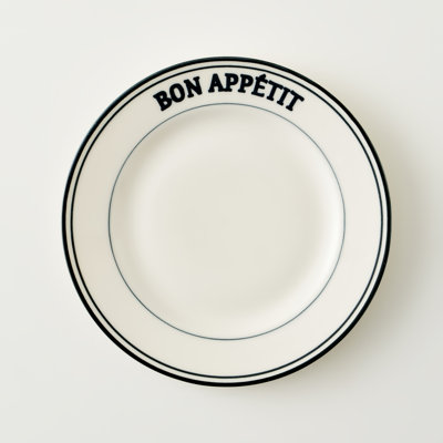 Assiette plate en porcelaine Bon Appetit