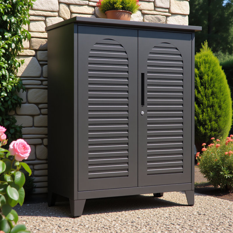 Armoire à outils en métal de 119 cm de hauteur, couleur ardoise, idéale pour garage, entrepôt, bureau ou buanderie.