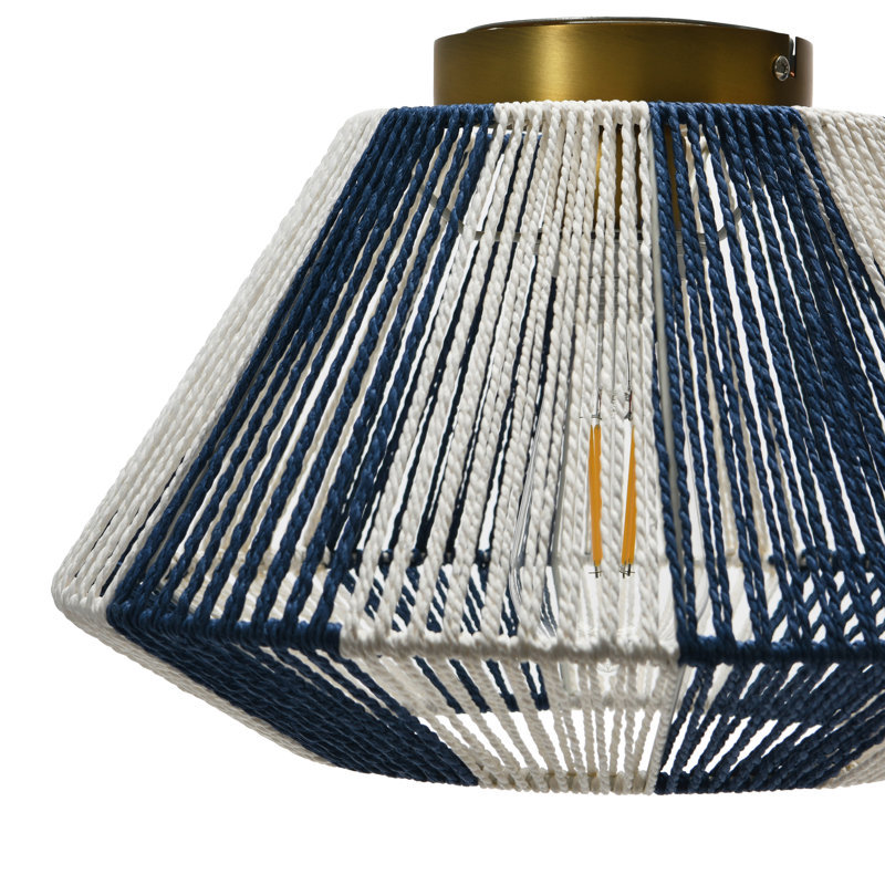 Bartho 1-Light 13.8'' Flush Mount, Blue/White