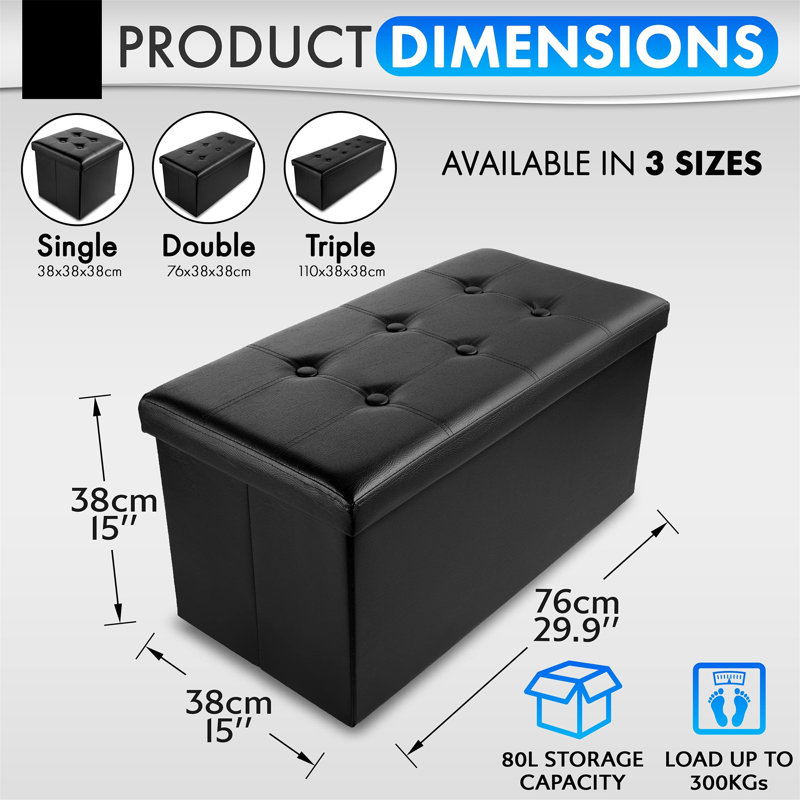 Sobhan Storage Bench, 38cm H x 76cm W x 38cm D