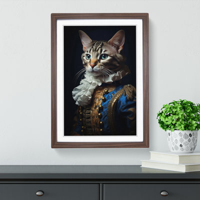 Bengal Cat Rococo Art - Framed Print