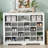Design 24 Shoe Cubby Console, Modern Shoe Cabinet With Curved Base