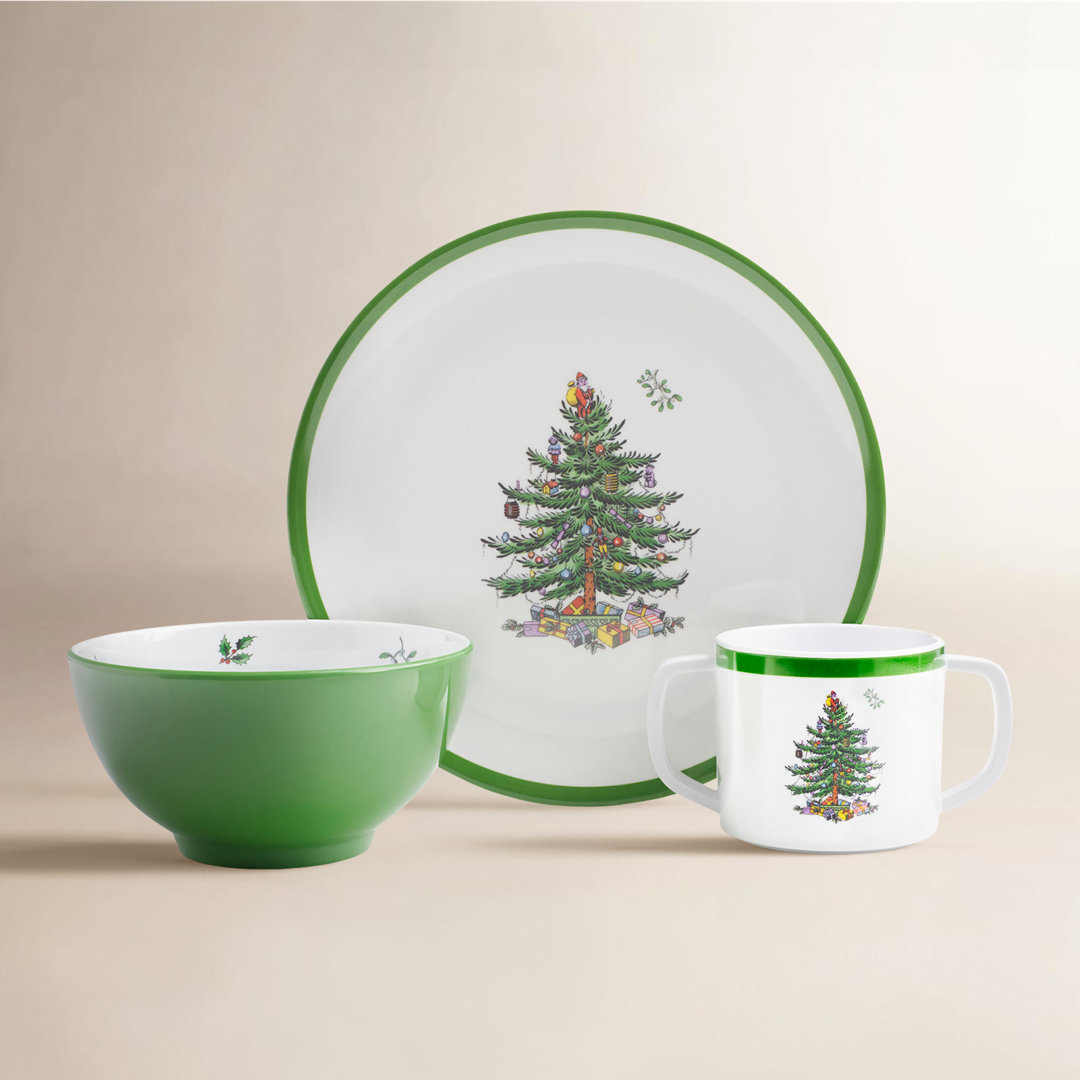 Spode Christmas Tree 3-Pc Childrens Melamine Set Spode