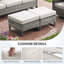 Ensemble de 2 repose-pieds en rotin avec coussins amovibles en osier pour patio-1015116439-1015116432