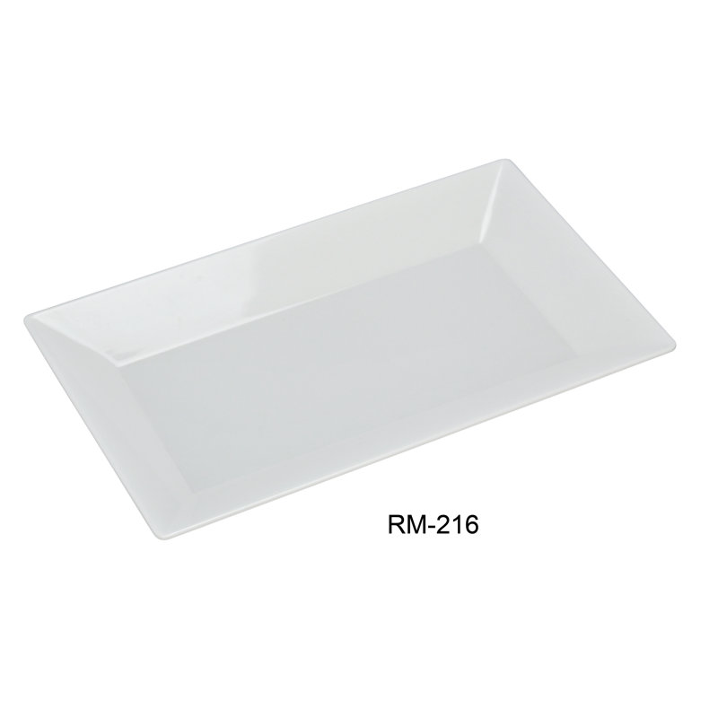Assiette en mélamine Rome, L 16 po x l 9,5 po x H 1,75 po, Blanc