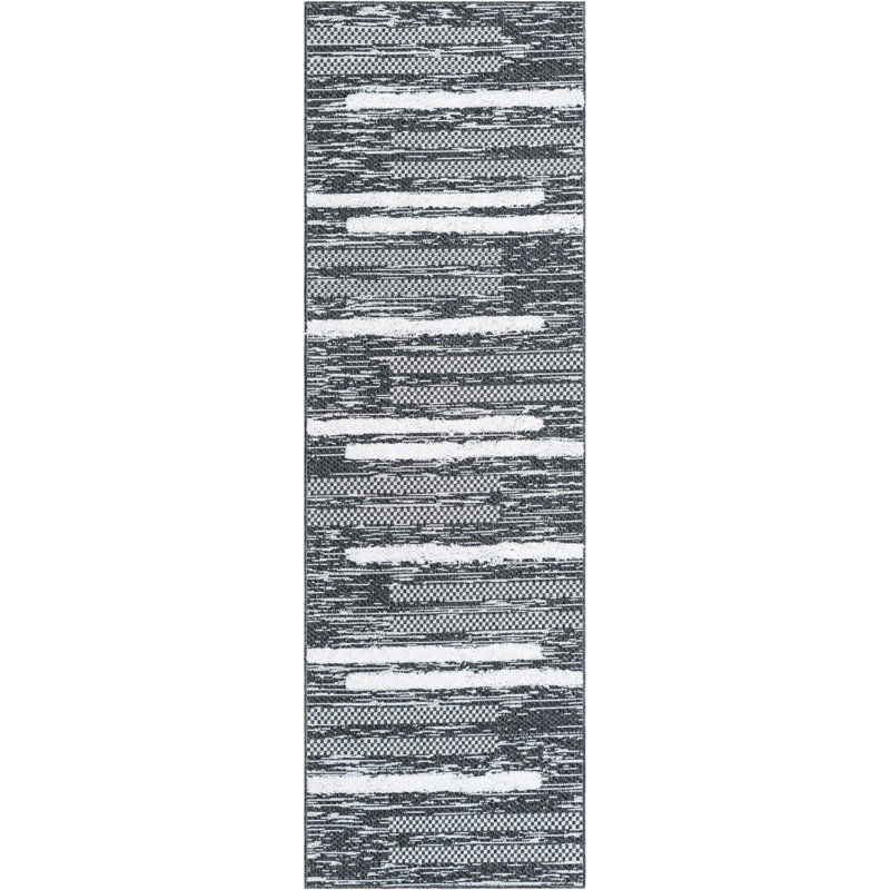 Cotton Abstract Indoor Rug, Runner 2'7" x 8'