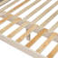 Lit superposé en bois en forme de maison avec glissière et escalier de rangement, cadre de lit simple / simple / double, beige et blanc-130154244