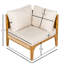 Ensemble de canapé d'extérieur en bois d'acacia en forme de V 5 places Kirkby avec coussins moelleux pour une détente confortable