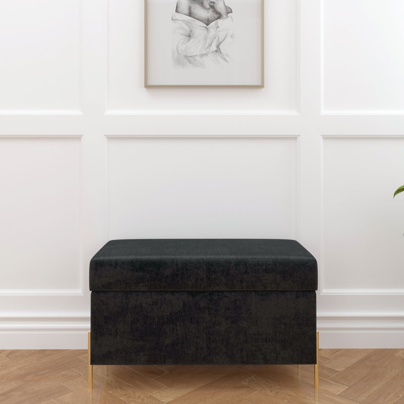 Overton Casablanca Upholstered Storage Bench, Black