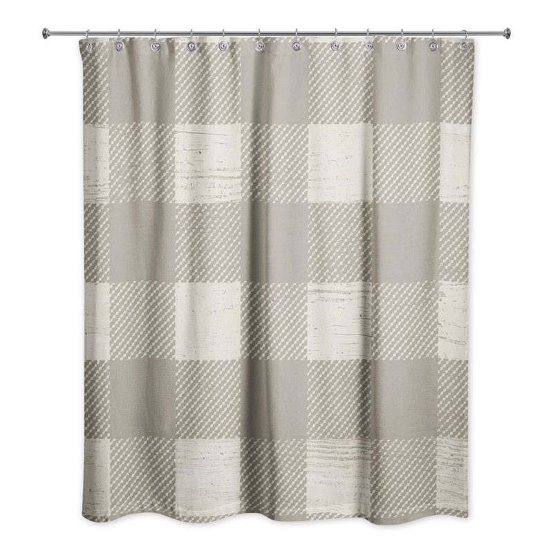 Rideau de douche simple Nahshun, Taupe