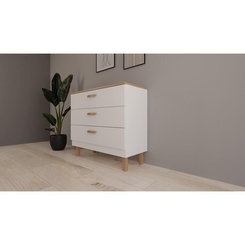 Amirah 100cm Sideboard, White/Brown