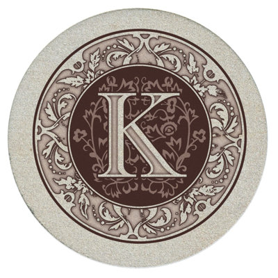 Monogram Letter 4-Pack Natural Sandstone Coasters