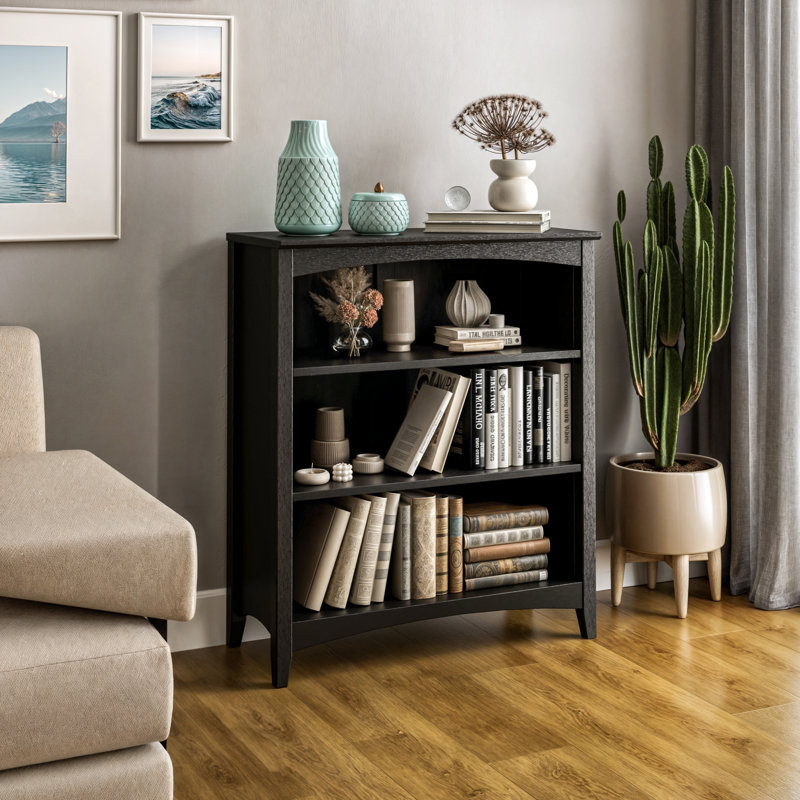 Colton Bookcase, (3 Shelves) 36" H x 30" W x 13"D, Black