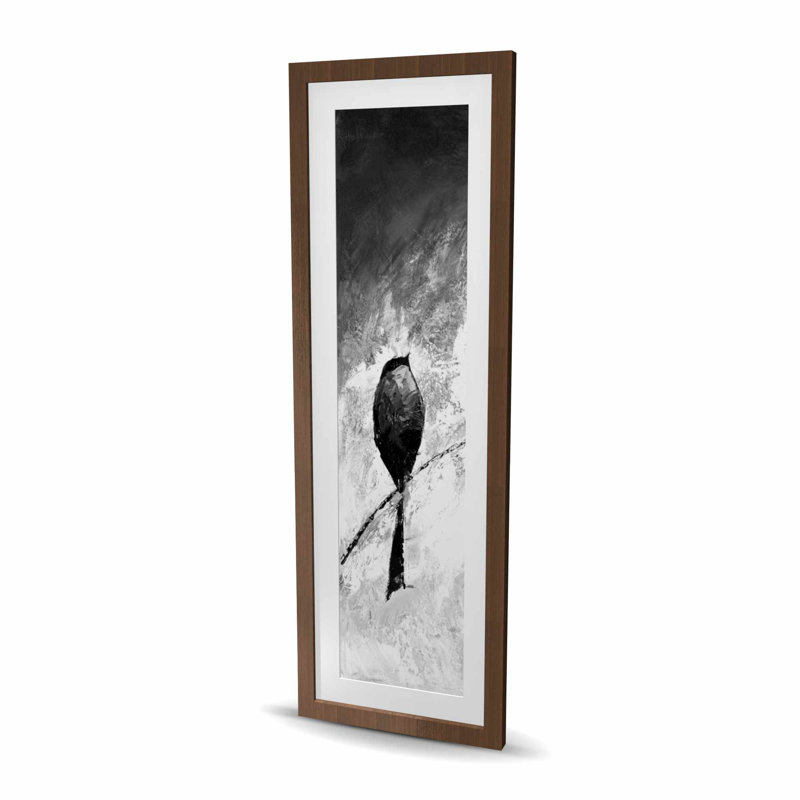 Four Birds Perched - Monochrome Framed Print for Home Decor