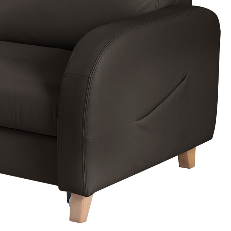 Alvaretta Leather Corner Sofa with Sleeping Function and Underseat Storage , Left Hand Facing, Brown