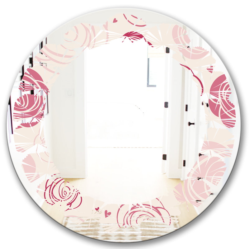 Miroir mural Leaves Roses, H 31,5 po x l po