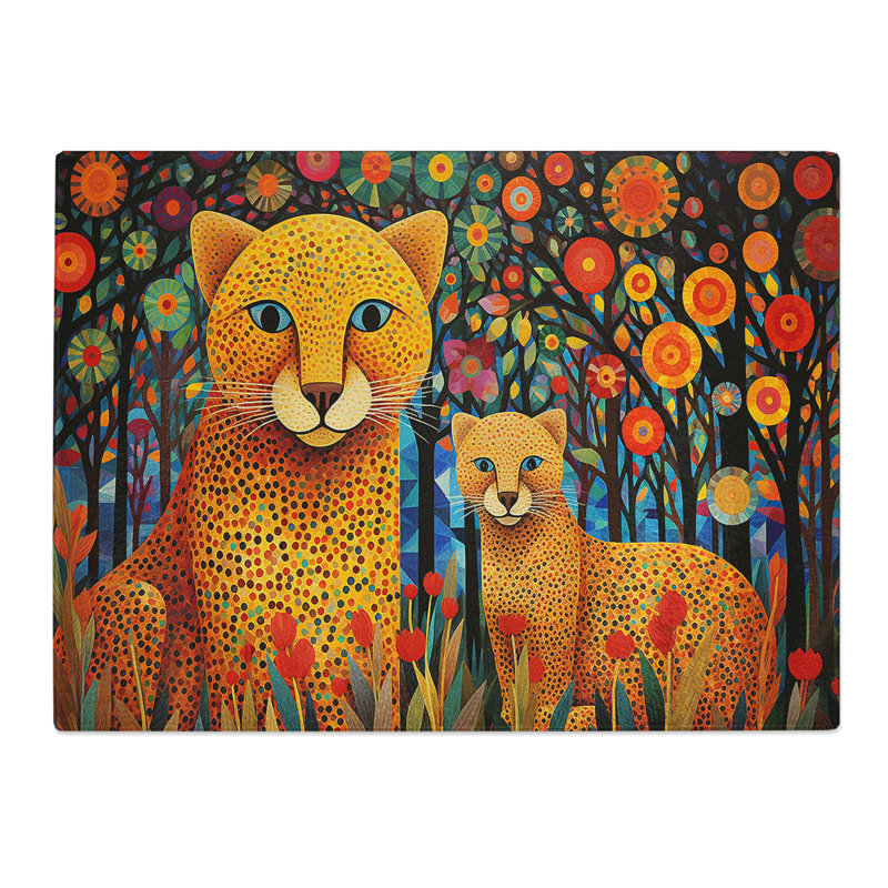 Cheetah Orphism  Glass Chopping Board