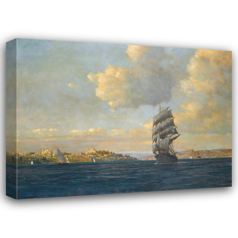 "Voile sur le Bosphore" par Michael Zeno Diemer - Art sur toile tendue avec châssis, H 40 po x l 28 po