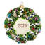 2025 Here Comes Black Santa Wreath Glass Ornament