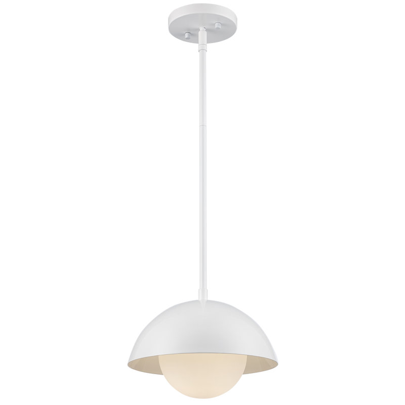 Luminaire suspendu en forme de dôme à 1 lumière Montana, Blanc