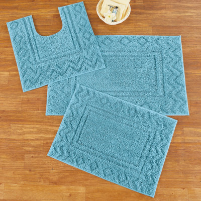 Armalda 3 Piece Solid Color Bath Rug Set