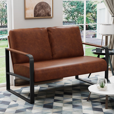 Azita 49'' Faux Leather Loveseat