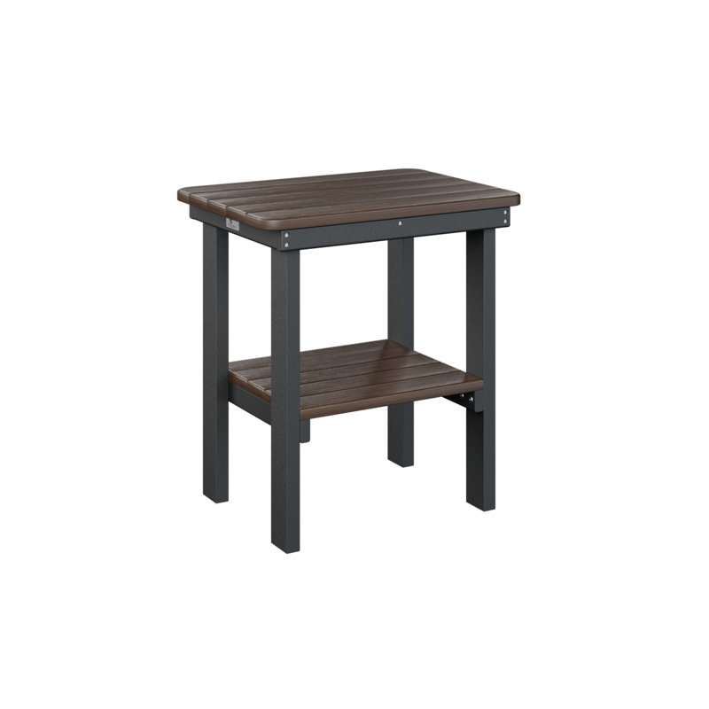 Outdoor Rectangle Side Table, Black, Brazilian Walnut