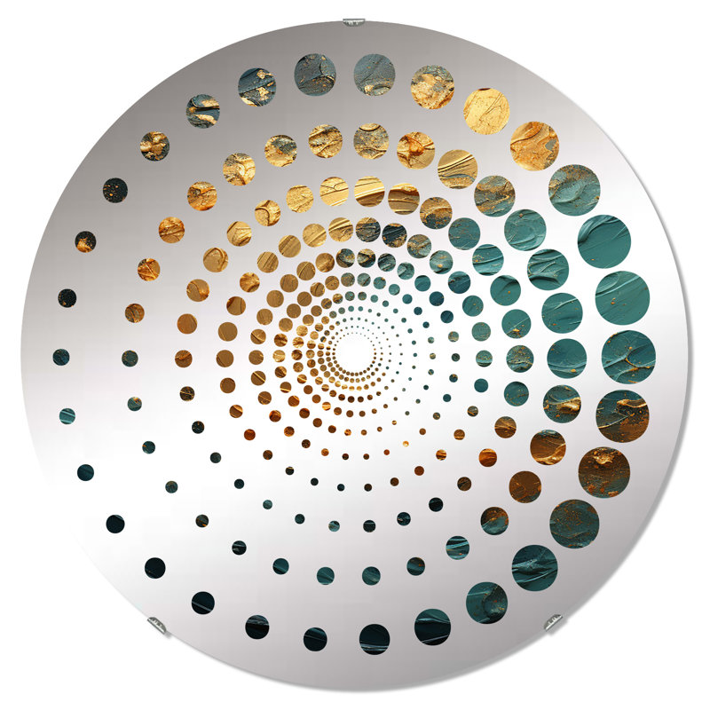 Spiral Dot Decorative Mirror , 23.6" H x 23.6" W, Orange/Purple