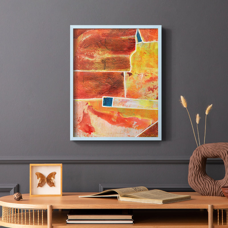 Primary Connection IV Framed Print - Solid Wood, Blue, 10" H x 8" W